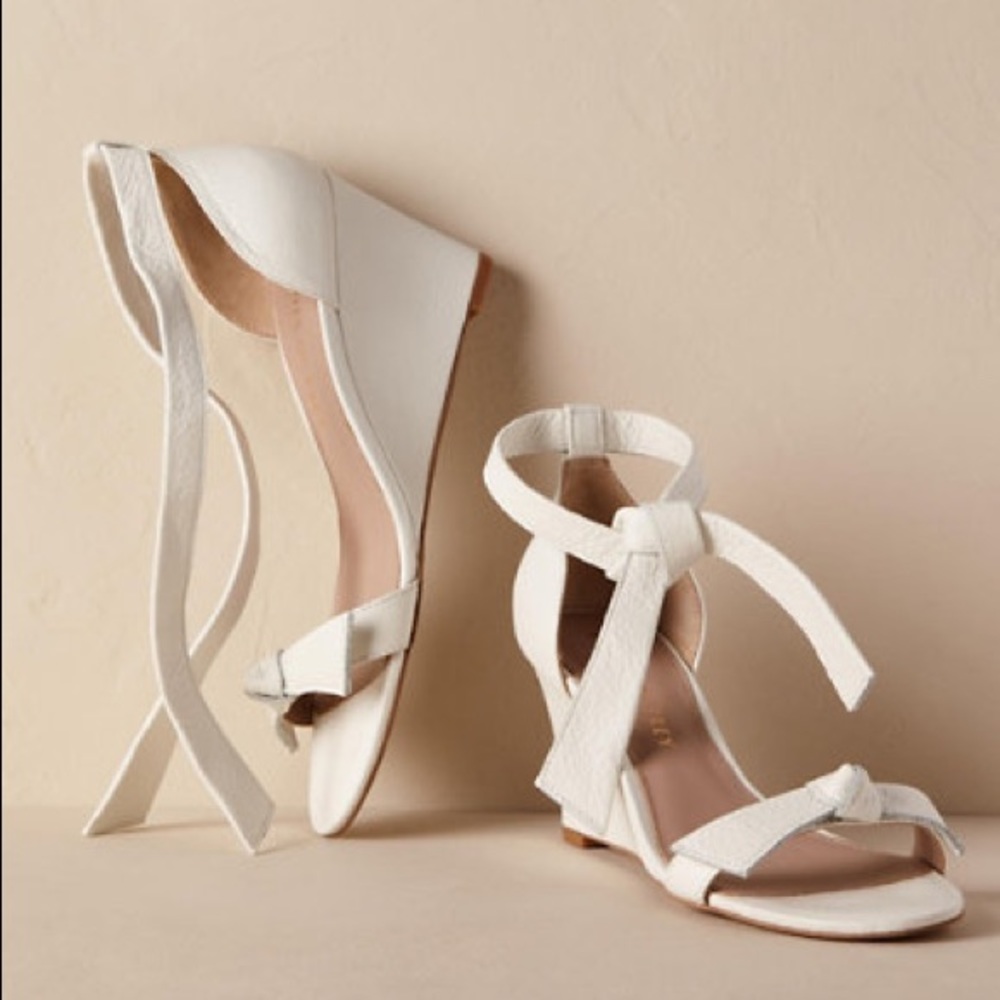 Shoes of Prey white wedding wedges size 9